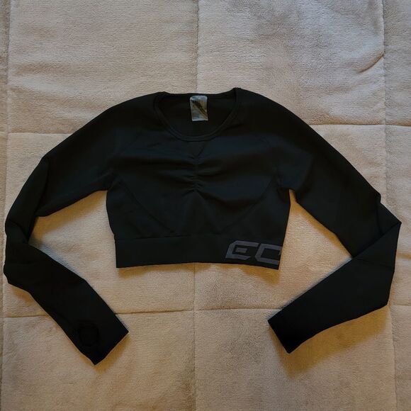 NEW ECHT Arise Scrunch Athletic Long Sleeve Crop Top - Picture 2 of 9
